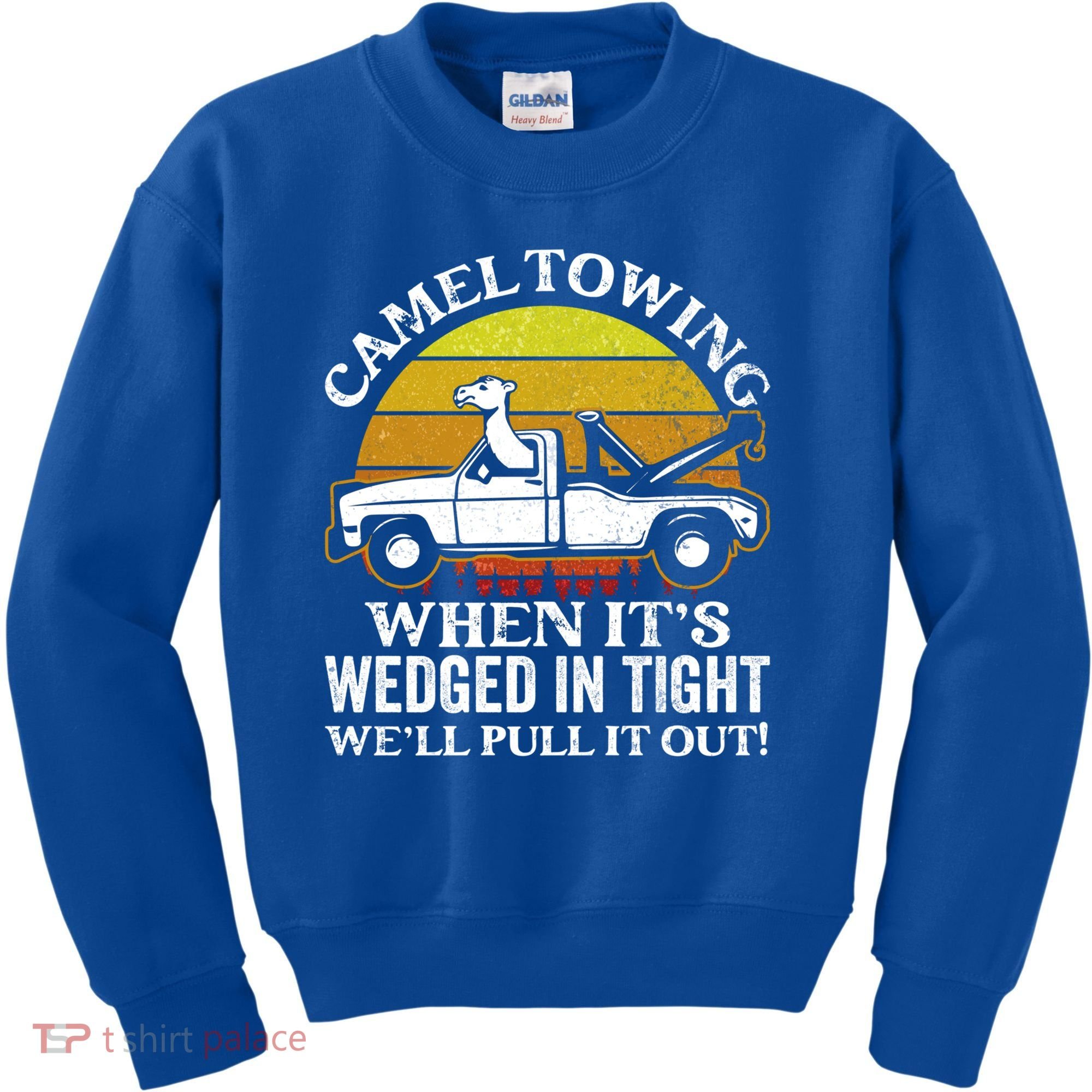 Camel Towing Retro Humor Saying Funny Transport Halloween Gift Kids Sweatshirt