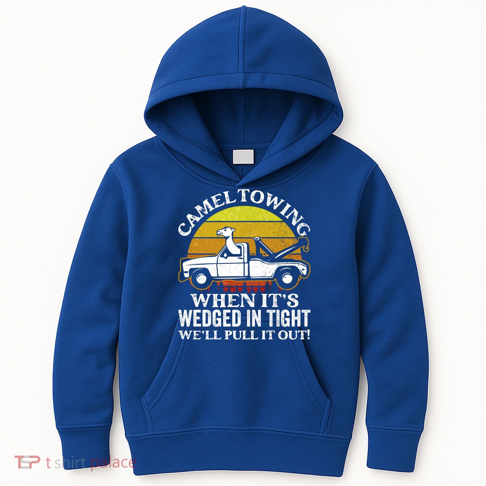 Camel Towing Retro Humor Saying Funny Transport Halloween Gift Kids Hoodie