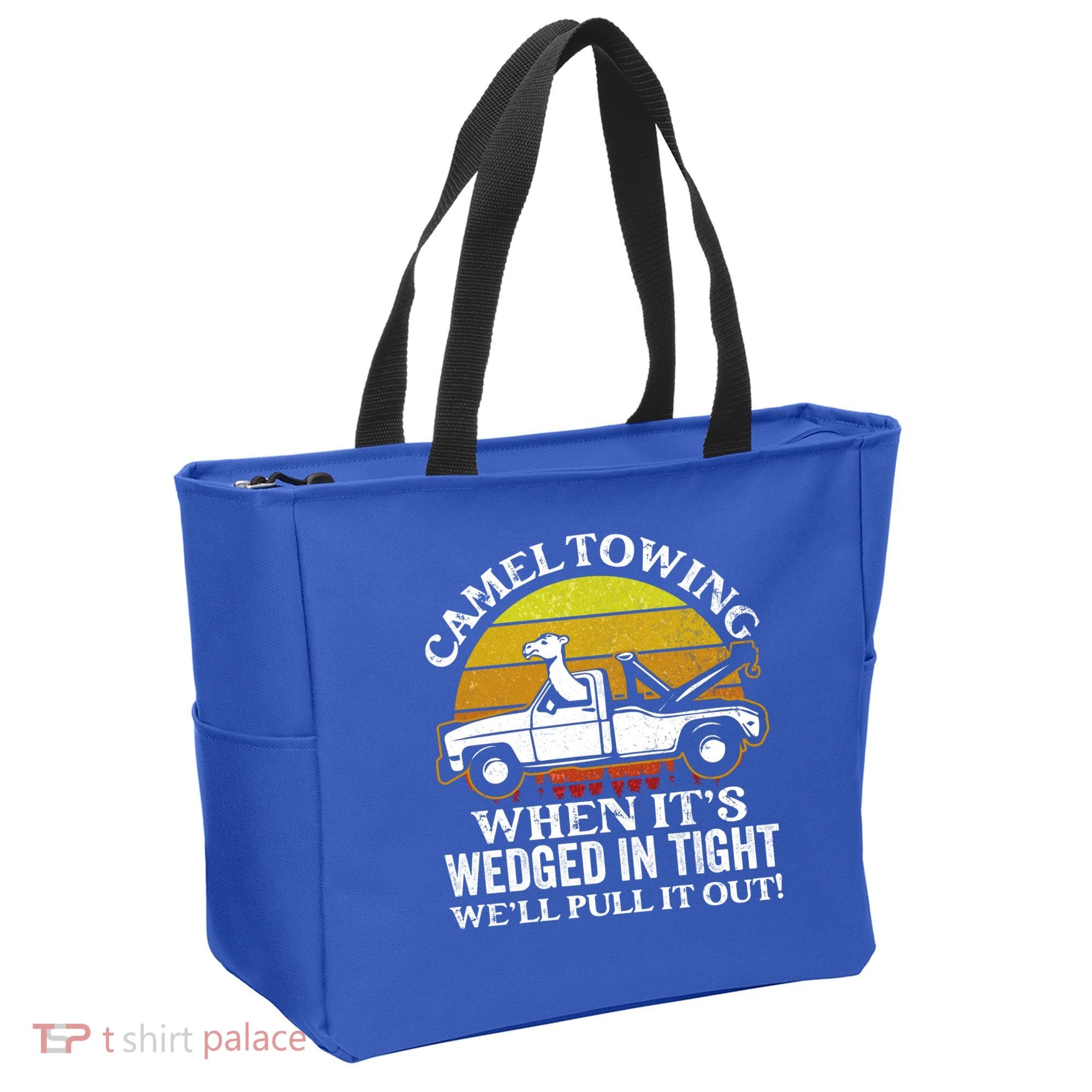 Camel Towing Retro Humor Saying Funny Transport Halloween Gift Tote Bag