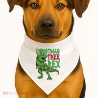 Christmas Tree Rex USA-Made Doggie Bandana thumb 1