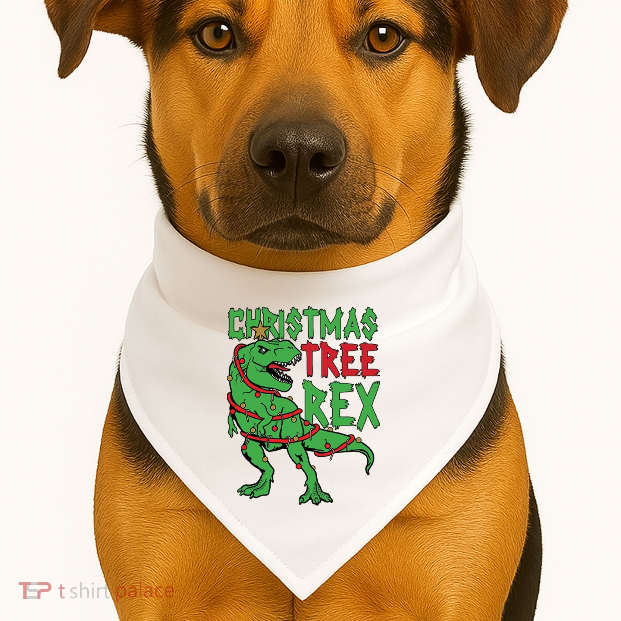 Christmas Tree Rex USA-Made Doggie Bandana