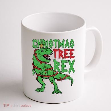 Christmas Tree Rex Coffee Mug back