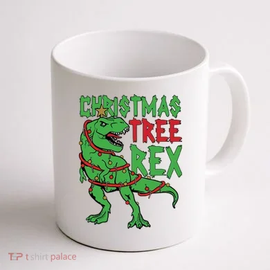 Christmas Tree Rex Coffee Mug back