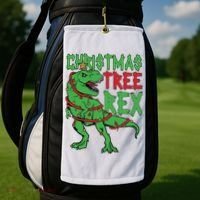 Christmas Tree Rex Golf Towel thumb 2
