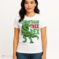 Christmas Tree Rex Women's T-Shirt thumb 4