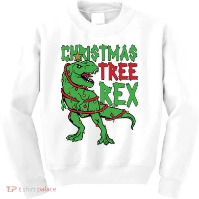 Christmas Tree Rex Kids Sweatshirt