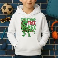 Christmas Tree Rex Kids Hoodie thumb 2