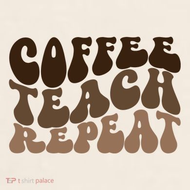 Coffee Teach Repeat Retro Teacher Gift Garment-Dyed Women's Muscle Tee