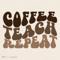 Coffee Teach Repeat Retro Teacher Gift Garment-Dyed Women's Muscle Tee thumb 6
