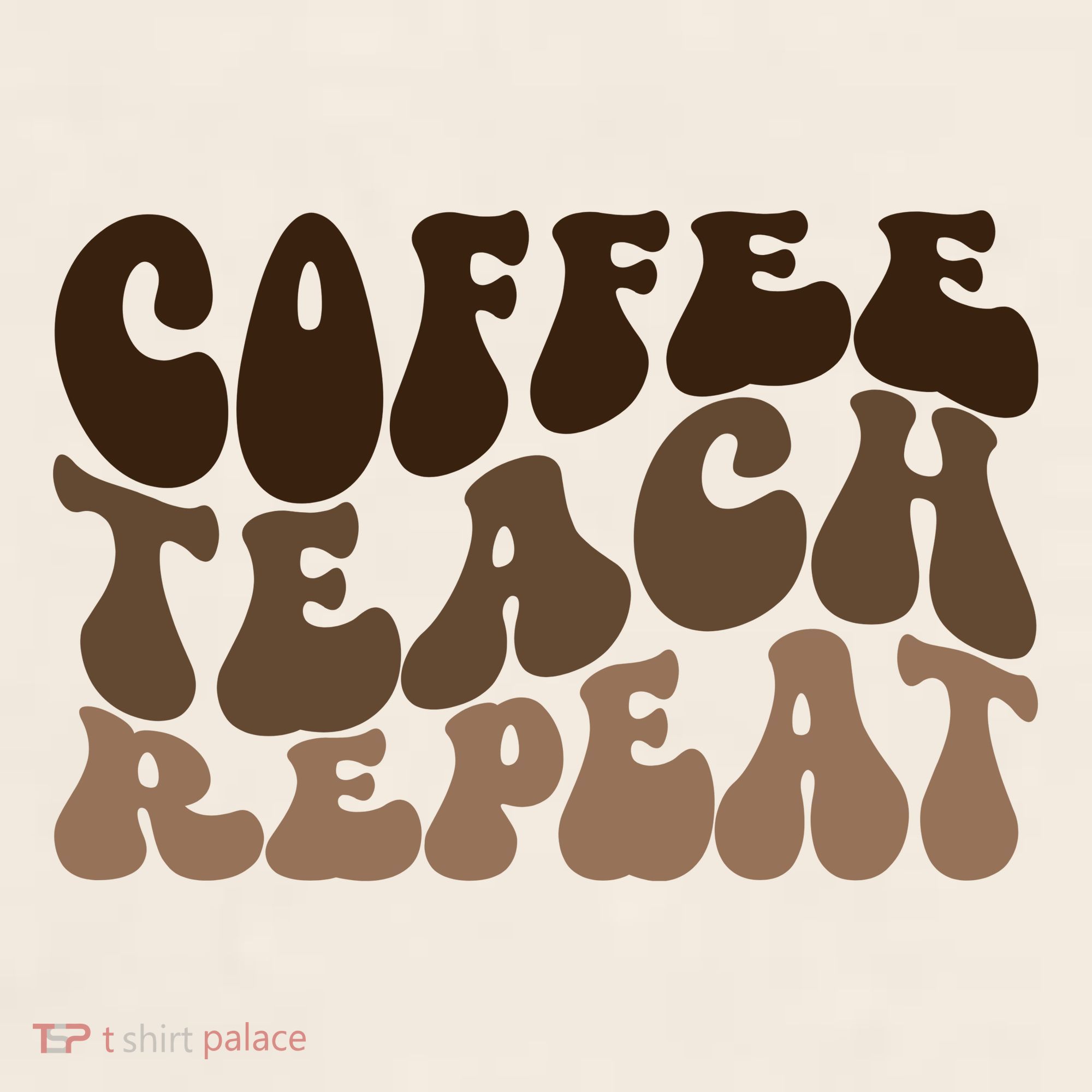 Coffee Teach Repeat Retro Teacher Gift Garment-Dyed Women's Muscle Tee