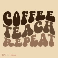 Coffee Teach Repeat Retro Teacher Gift Tote Bag thumb 4