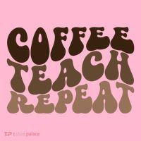 Coffee Teach Repeat Retro Teacher Gift Coaster thumb 2