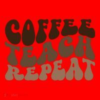 Coffee Teach Repeat Retro Teacher Gift Santa Hat thumb 1