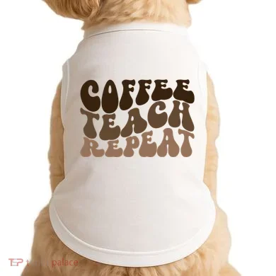 Coffee Teach Repeat Retro Teacher Gift Doggie Tank