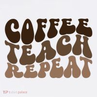 Coffee Teach Repeat Retro Teacher Gift Doggie Tank thumb 4
