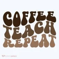 Coffee Teach Repeat Retro Teacher Gift Doggie Tank thumb 4