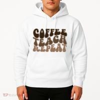Coffee Teach Repeat Retro Teacher Gift Hoodie thumb 2