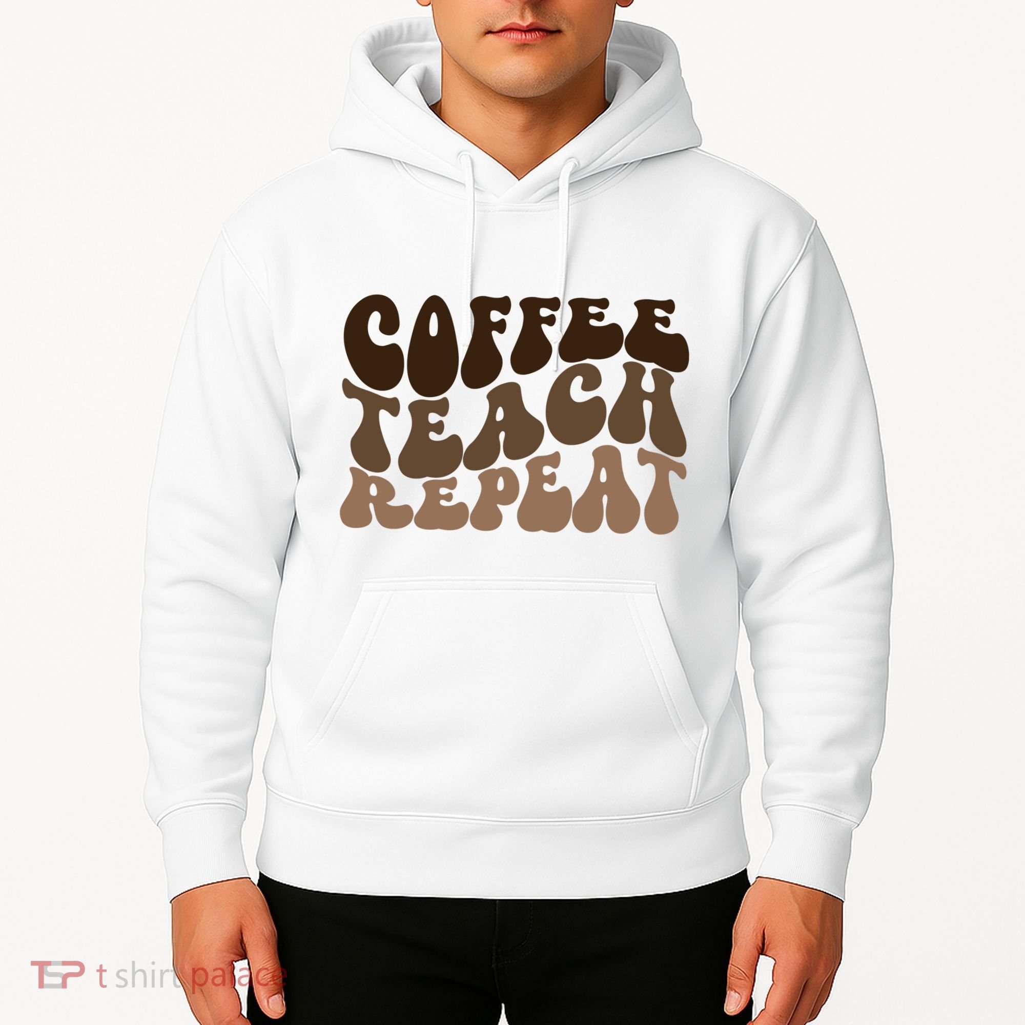 Coffee Teach Repeat Retro Teacher Gift Hoodie