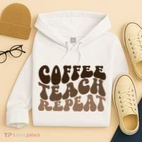 Coffee Teach Repeat Retro Teacher Gift Hoodie thumb 4