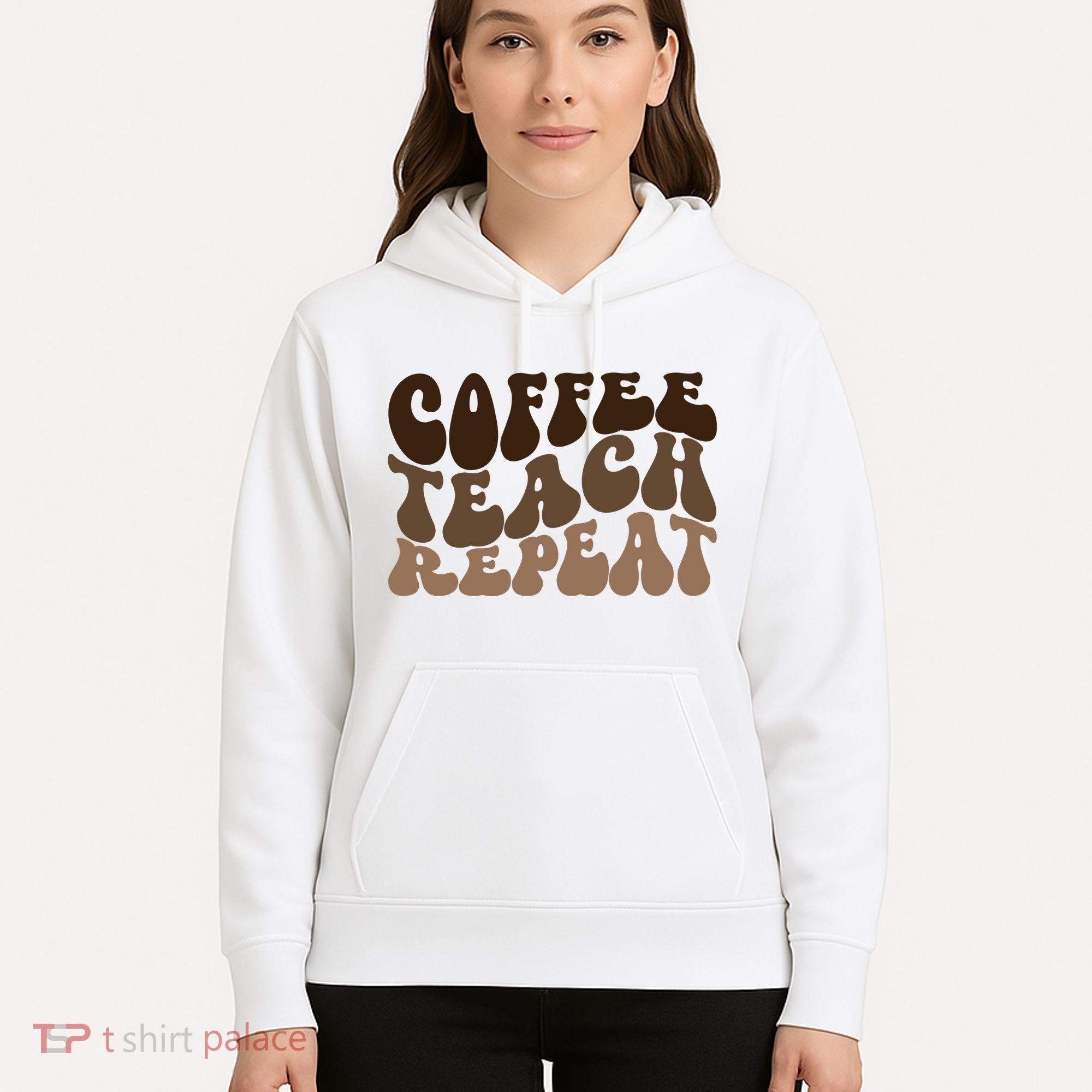 Coffee Teach Repeat Retro Teacher Gift Hoodie