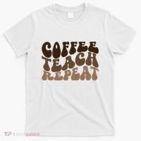 Coffee Teach Repeat Retro Teacher Gift T-Shirt thumb 0