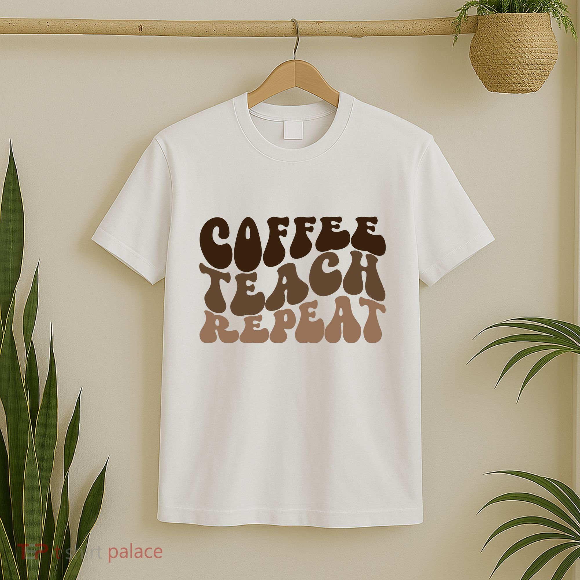 Coffee Teach Repeat Retro Teacher Gift T-Shirt