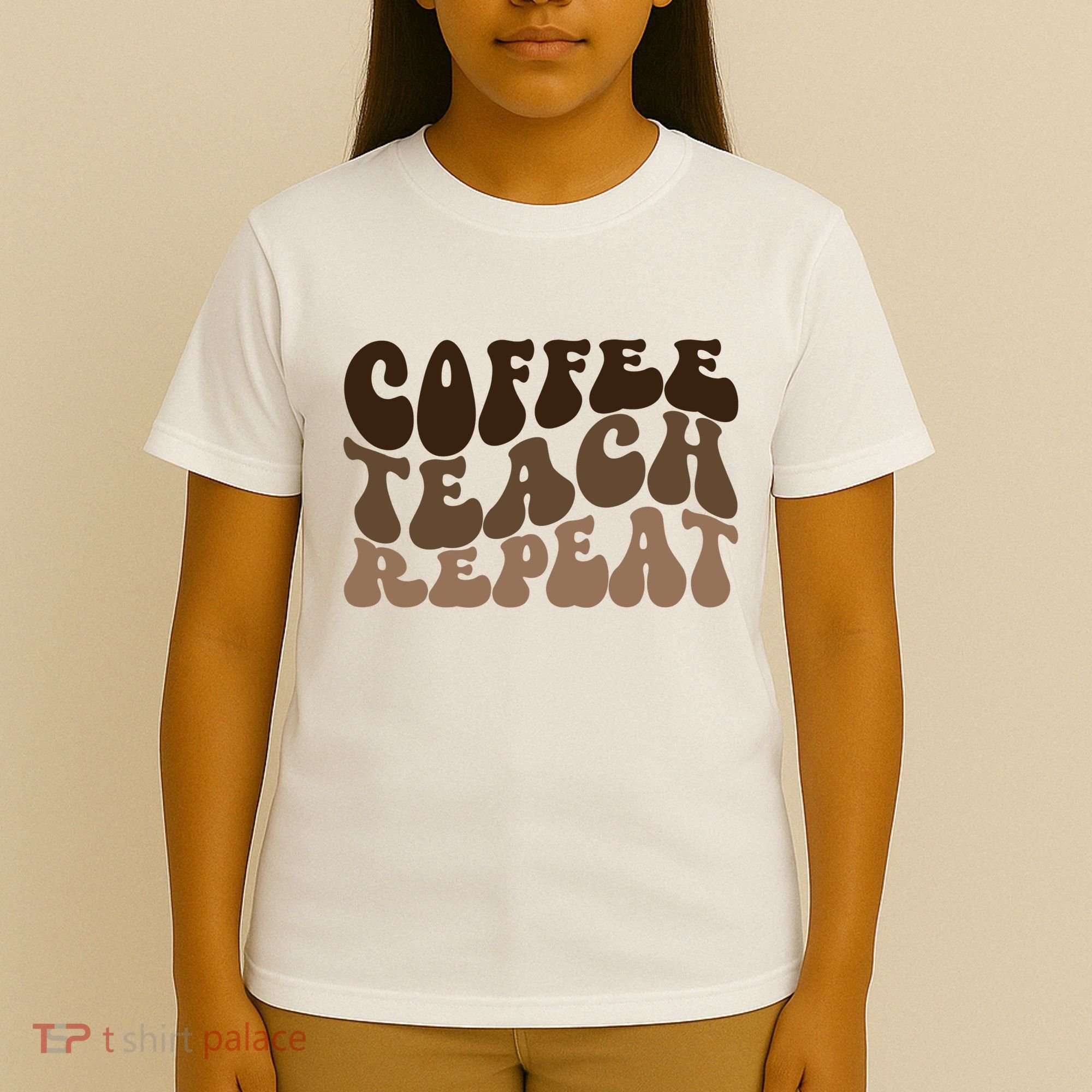 Coffee Teach Repeat Retro Teacher Gift T-Shirt