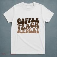Coffee Teach Repeat Retro Teacher Gift T-Shirt thumb 5
