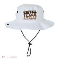 Coffee Teach Repeat Retro Teacher Gift Bucket Hat thumb 0