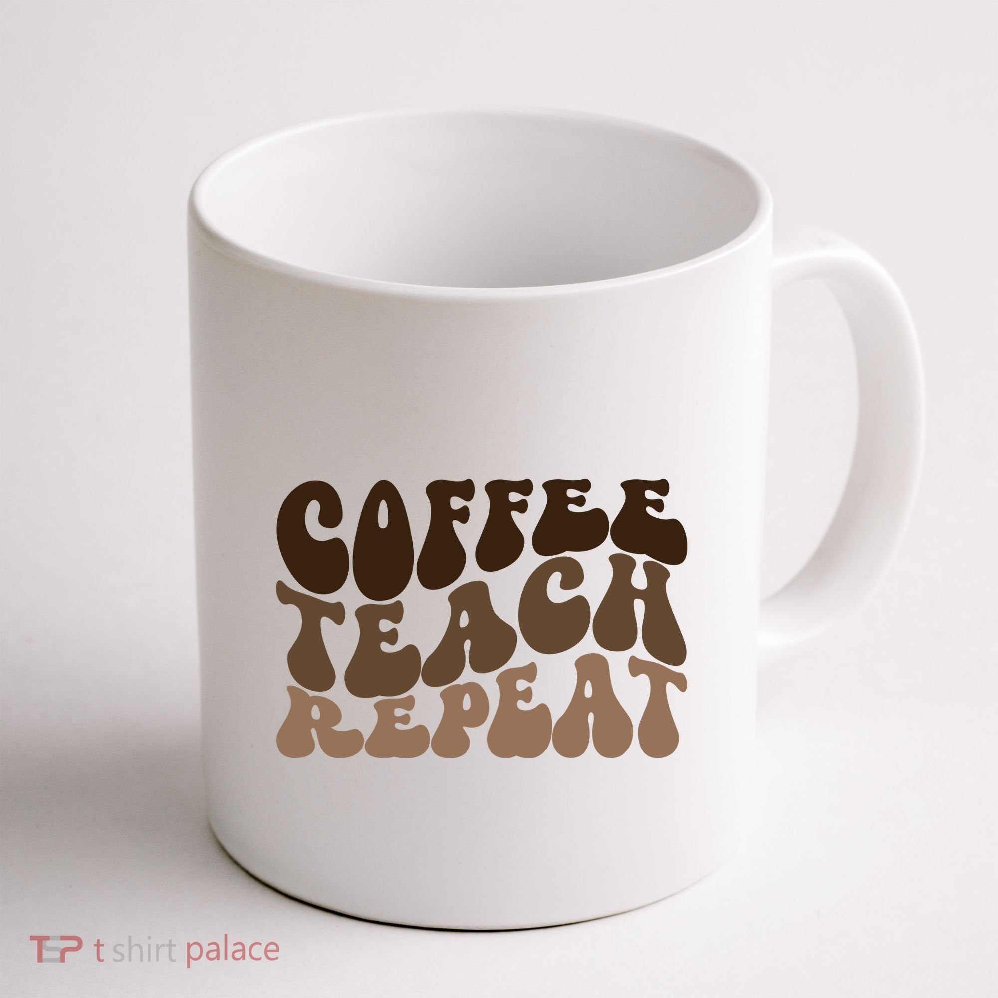Coffee Teach Repeat Retro Teacher Gift Coffee Mug