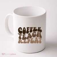 Coffee Teach Repeat Retro Teacher Gift Coffee Mug thumb 0