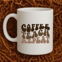 Coffee Teach Repeat Retro Teacher Gift Coffee Mug thumb 2