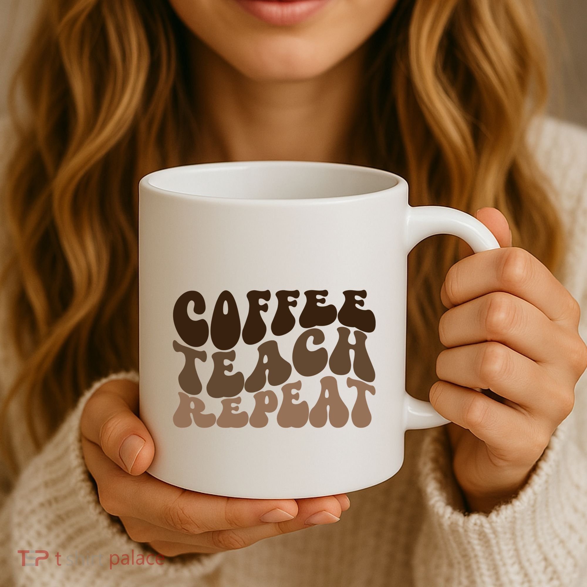 Coffee Teach Repeat Retro Teacher Gift Coffee Mug
