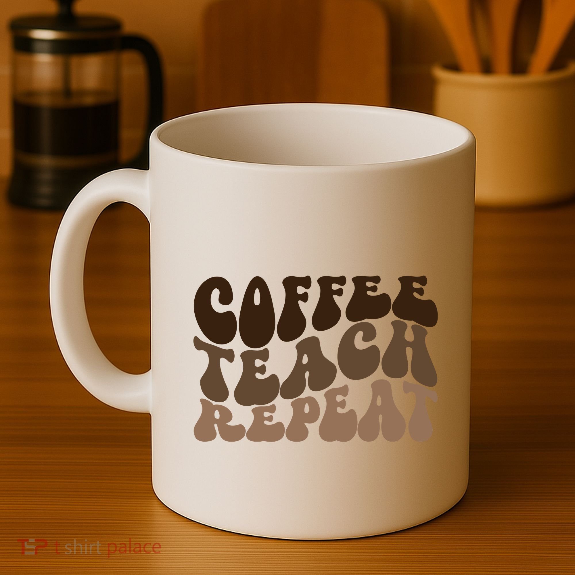 Coffee Teach Repeat Retro Teacher Gift Coffee Mug