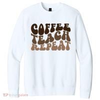 Coffee Teach Repeat Retro Teacher Gift V.I.T. Fleece Crew Sweatshirt thumb 0