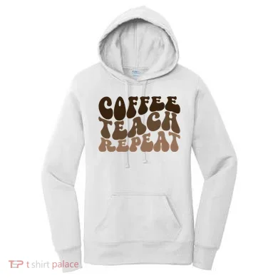 Coffee Teach Repeat Retro Teacher Gift Women's Hoodie