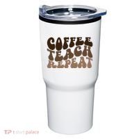 Coffee Teach Repeat Retro Teacher Gift Tumbler thumb 0