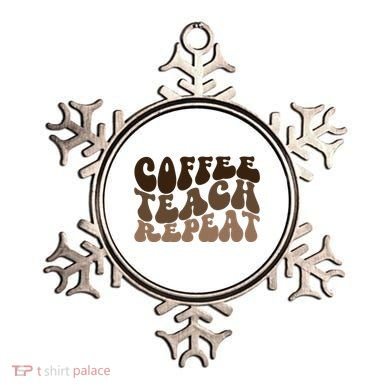 Coffee Teach Repeat Retro Teacher Gift Ornament