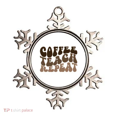 Coffee Teach Repeat Retro Teacher Gift Ornament