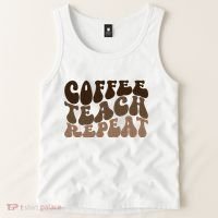 Coffee Teach Repeat Retro Teacher Gift Tank Top thumb 2