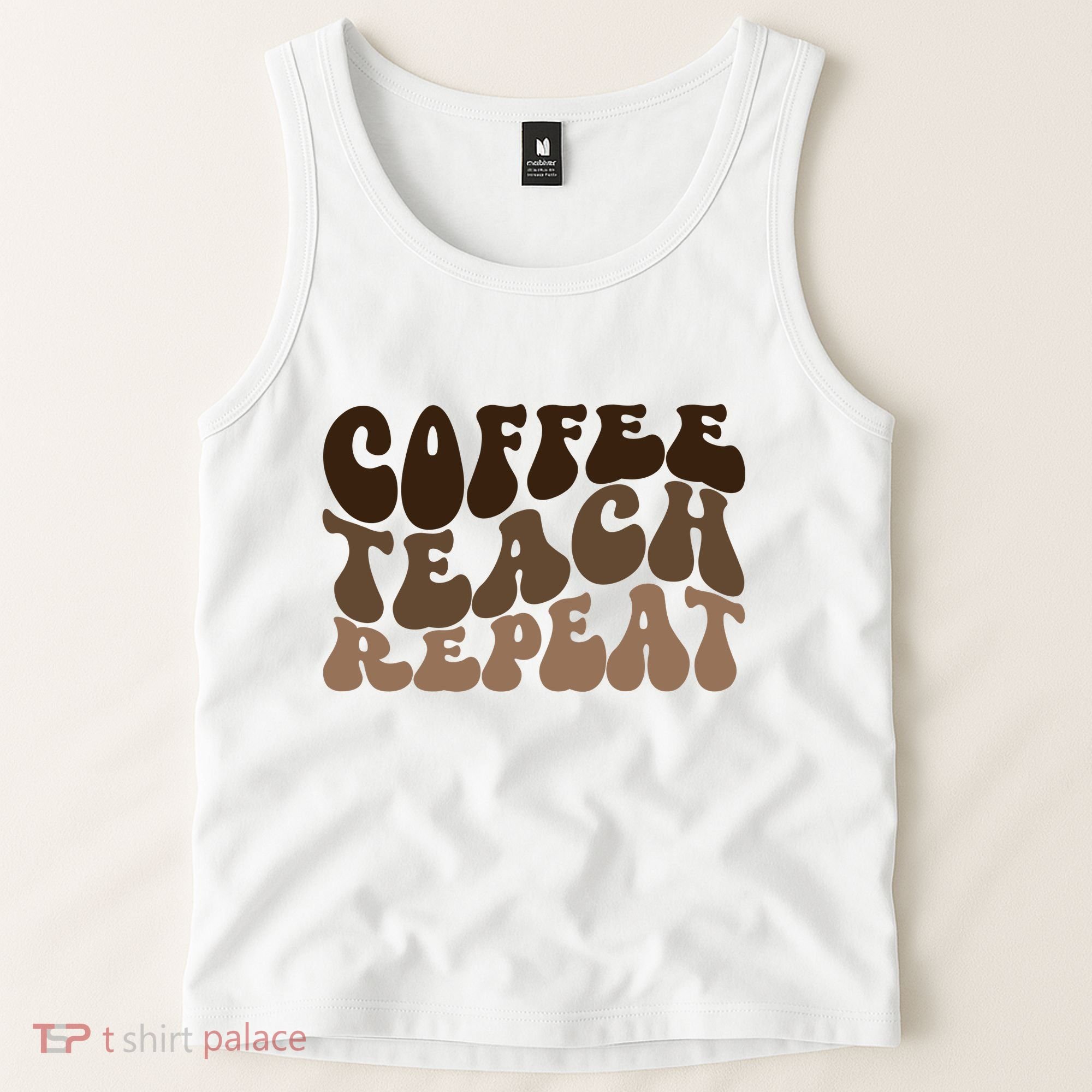 Coffee Teach Repeat Retro Teacher Gift Tank Top