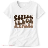 Coffee Teach Repeat Retro Teacher Gift Women's T-Shirt thumb 0
