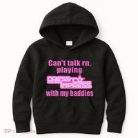 CanT Talk Rn Playing Dress To Impress With My Baddies Kids Hoodie thumb 0