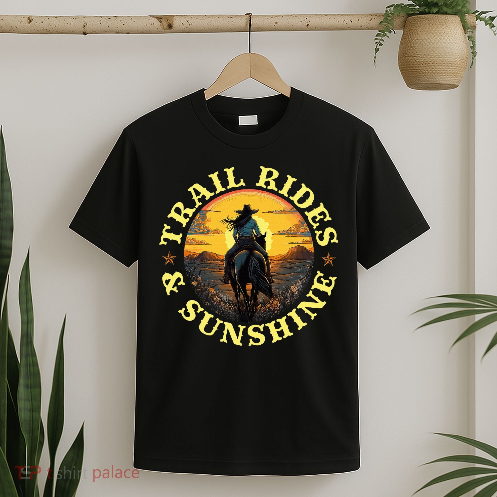 Country Trail Rides And Sunshine Horse Riding Cowgirl T-Shirt