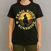 Country Trail Rides And Sunshine Horse Riding Cowgirl T-Shirt thumb 4