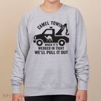 Camel Towing Retro Adult Humor Saying Funny Halloween Gift Women's Sweatshirt thumb 0