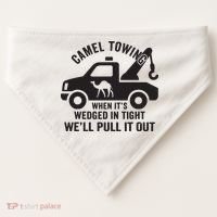 Camel Towing Retro Adult Humor Saying Funny Halloween Gift USA-Made Doggie Bandana thumb 0