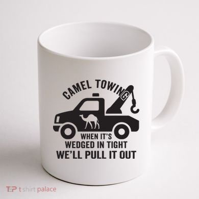 Camel Towing Retro Adult Humor Saying Funny Halloween Gift Coffee Mug back