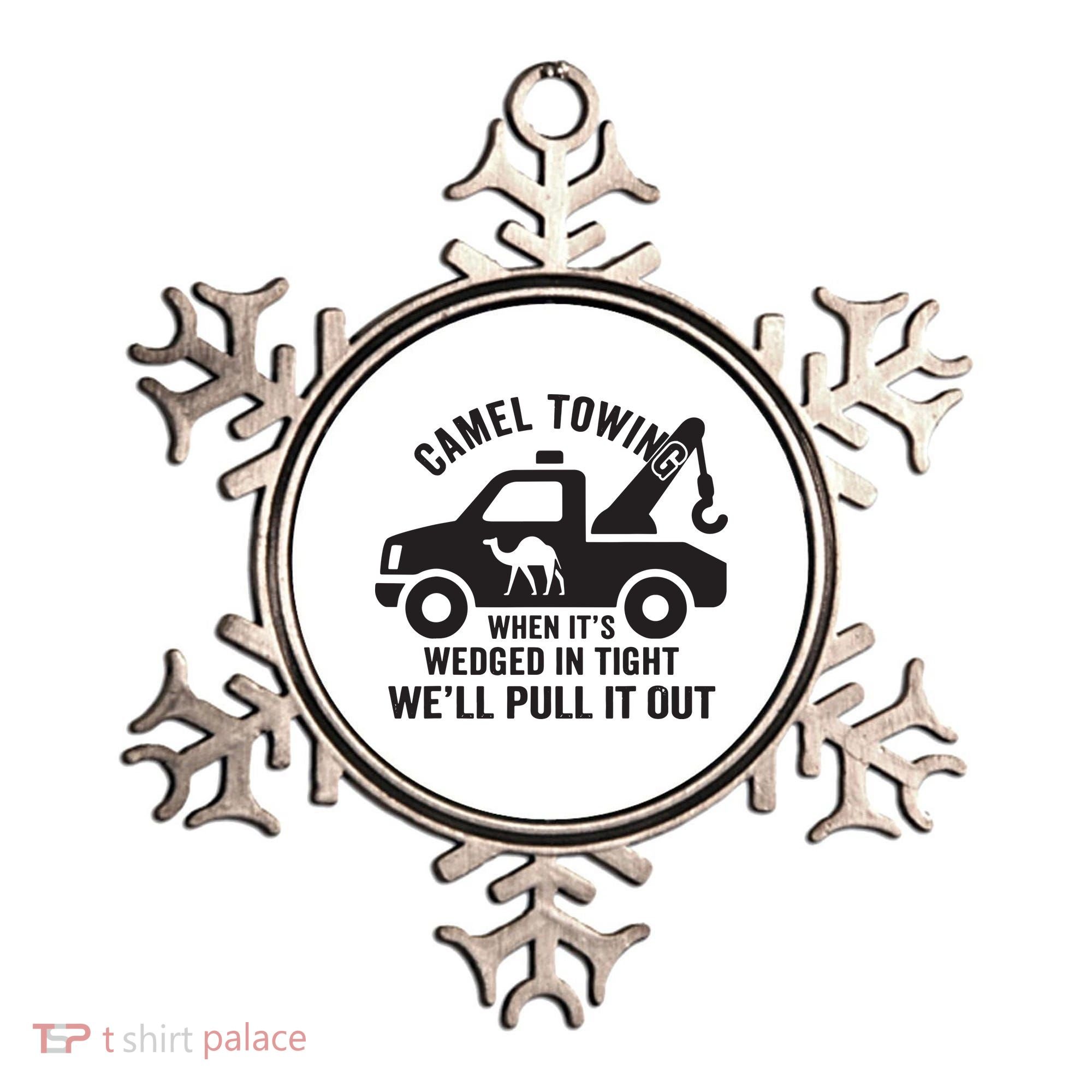 Camel Towing Retro Adult Humor Saying Funny Halloween Gift Ornament