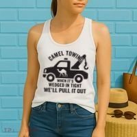 Camel Towing Retro Adult Humor Saying Funny Halloween Gift Women's Tank Top thumb 2